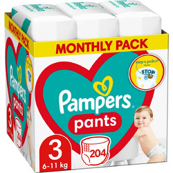 Pampers Pants Monthly Pack Πάνες Βρακάκι No3 6-11kg 204τμχ