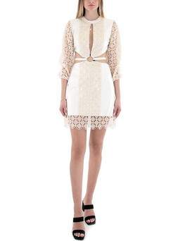 Lace Mini Φόρεμα για Γάμο / Βάπτιση Λευκό M-8196