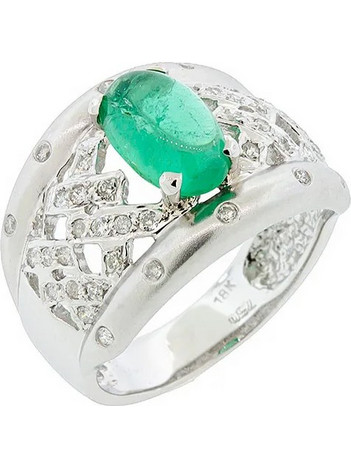 Million Diamonds Γυναικείο Δαχτυλίδι από Λευκόχρυσο 18K με Διαμάντι Σμαράγδι RL4224