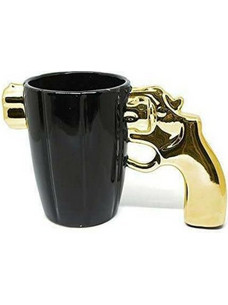Revolver Κούπα Κεραμική Μαύρο-Χρυσό 350ml