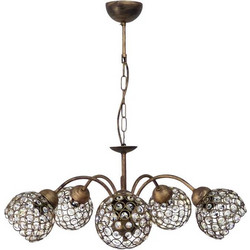Heronia Lighting LAB/5L CHRIS Κρεμαστό Φωτιστικό Οροφής με Κρύσταλλα Πολύφωτο E27 01-0300