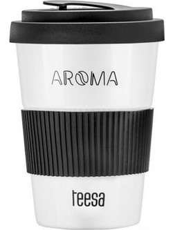 Teesa Ποτήρι Καφέ Πορσελάνης με Καπάκι Aroma 350ml
