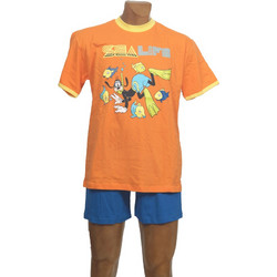 Minerva Goofy Παιδική Πιτζάμα Βαμβακερή Καλοκαιρινή Μπλε Πορτοκαλί 90-60284