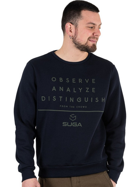 Suga Ανδρικό Φούτερ με Κουκούλα & Τσέπες Navy Μπλε 3603