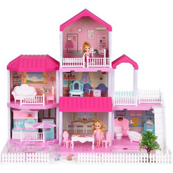 Ecotoys Κουκλόσπιτο με Κούκλες & Αξεσουάρ