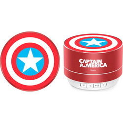 Marvel Round Speaker Captain America Ηχείο Bluetooth 3W με Ραδιόφωνο Πολύχρωμο