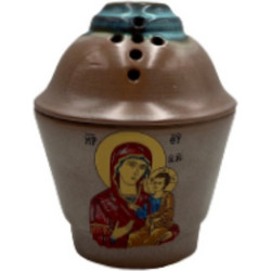 Καντήλι Αποστολικό Θεομήτωρ κεραμικό 9.70x12cm Μπεζ