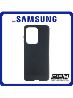 Θήκη Πλάτης - Back Cover, Silicone Σιλικόνη TPU Carbon Black Μαύρο For Samsung S20 Ultra