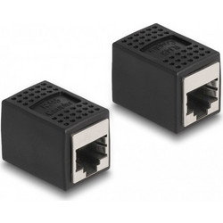DELOCK αντάπτορας RJ45 θηλυκός 87796, Cat.6a, 8P/8C, μαύρος