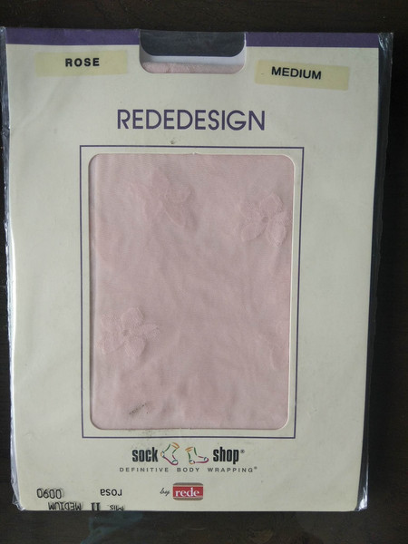 Λεπτό καλσόν με σχέδιο λουλουδάκια Rededesign SS04 - Ροζ - Ροζ, Small