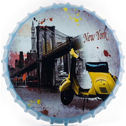 ΜΕΤΑΛΛΙΚΟ ΚΑΠΑΚΙ ΔΙΑΚΟΣΜΗΤΙΚΟ ΤΟΙΧΟΥ CHIOS HELLAS NEW YORK 32 CM
