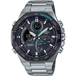 Casio Edifice Ανδρικό Ρολόι Χρονογράφος Solar με Ασημί Μεταλλικό Μπρασελέ ECB-950DB-1AEF
