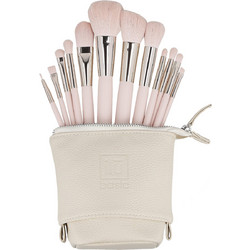 Ilu Basic 12pcs Makeup Brush Set Σετ Πινέλα Μακιγιάζ με Θήκη Light Pink