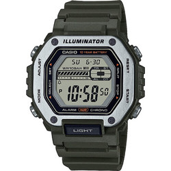 Casio Ψηφιακό Ανδρικό Ρολόι Χρονογράφος με Λαδί Καουτσούκ Λουράκι MWD-110H-3AVEF