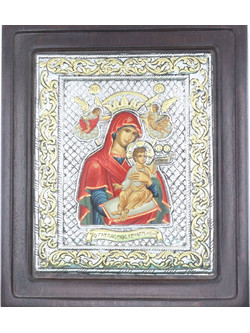 Ασημένια εικόνα Παναγία με Βρέφος 17 x 20 cm, iconotechniki