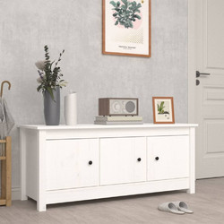 vidaXL Παπουτσοθήκη Ξύλινη Λευκή Μ110xΠ38xΥ45.5cm 814600