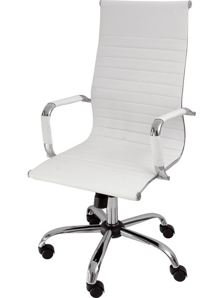 Velco Καρέκλα Γραφείου με Ανάκλιση Άσπρη 66-23539