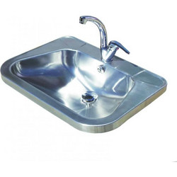 Gloria Stilaki Ένθετος Νιπτήρας Μπάνιου Inox 50x41x19.8cm Ασημί 18-0408