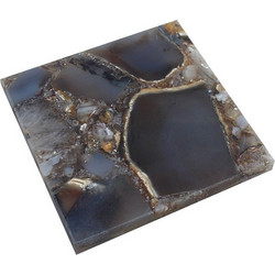 Artekko Agate Σουβέρ από Μαύρο Αχάτη (10x10x1.1)cm 4pcs