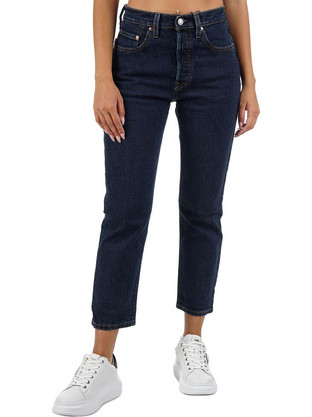 Levi's Ψηλόμεσο Γυναικείο Τζιν Παντελόνι Boyfriend Εφαρμογή Navy Μπλε 18759-0179