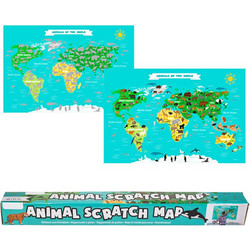 Παγκόσμιος Χάρτης Με Ζώα - Animal Scratch Map (88x52 cm) (001714)