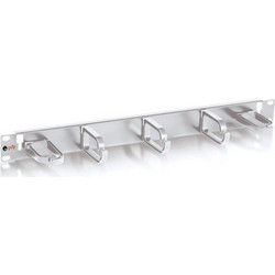 Equip 327312 19" Cable Holder Panel with 5 holder, 1U, grey