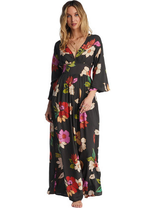 Billabong Night Bloom Maxi Καθημερινό Φόρεμα Κρουαζέ Χακί C3DR26BIP2-1675