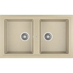 Teka Stone 90 C-TG 2E Ένθετος Νεροχύτης Γρανίτη Topasbeige 86x51cm