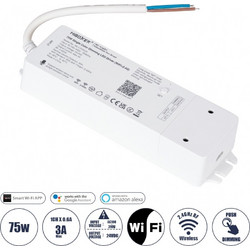 GloboStar 71437 WL1-P75V24 Mi-BOXER DC Smart Wifi & RF 2.4Ghz & Push Dimming Power Supply Τροφοδοτικό SELV & Controller / Dimmer All in One AC100-240V σε DC 24V 1 x 3A 75W - Max 3A 75W - IP20 Μ19 x Π5
