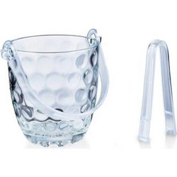 Alpina Σετ Παγοδοχείο με λαβίδα πλαστικό 800 ml, 12x12x13 cm, 24360 Με βούλες - Alpina Switzerland