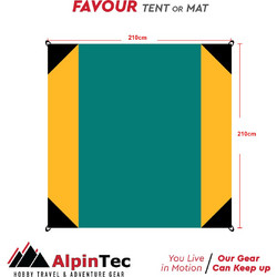 Ψάθα/Τέντα Alpintec 210x210cm Petrol-Yellow