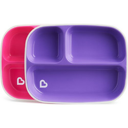 Munchkin Splash Divided Plate Φούξια Μωβ 2τμχ