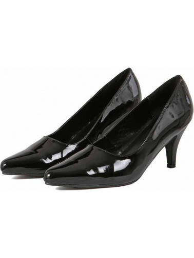 Black patent stilettos with Leather insole