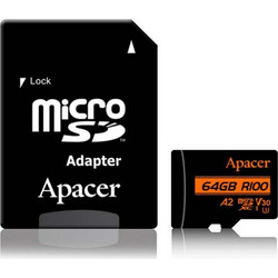 Apacer R100 microSDXC 64GB Class 10 U3 V30 UHS-I A2 + Adapter