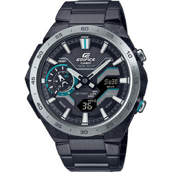 Casio Edifice Ανδρικό Ρολόι Χρονογράφος Solar με Μαύρο Μεταλλικό Μπρασελέ ECB-2200DD-1AEF