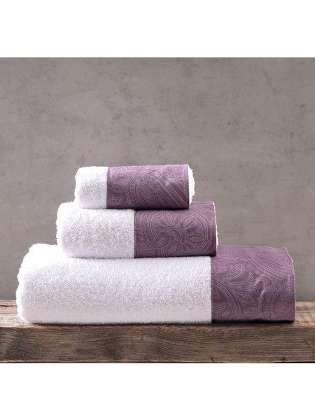 Πετσέτες Μπάνιου (Σετ 3τμχ) Rythmos Charisma White-Purple 500gsm 250-204-2428
