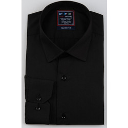 POLIGIANNI-DOMINO Πουκάμισο Slim Fit 20502-20 ΜΑΥΡΟ