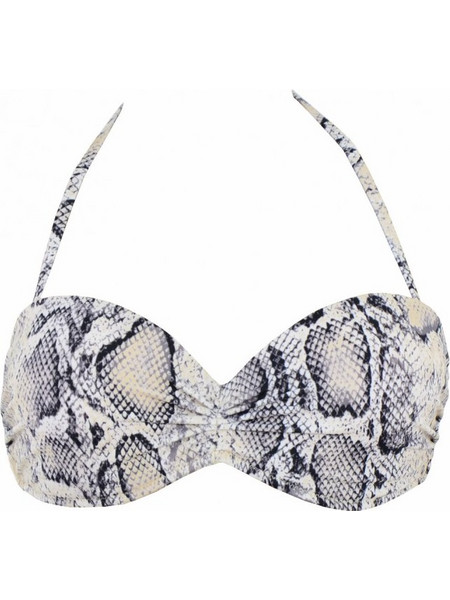 Rock Club Bikini Top Strapless με Ενίσχυση Animal Print Εκρού BP-2124