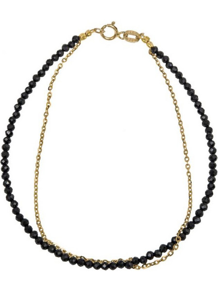 Διπλό χρυσό βραχιόλι Κ9 black spinel 045974 045974 Χρυσός 9 Καράτια