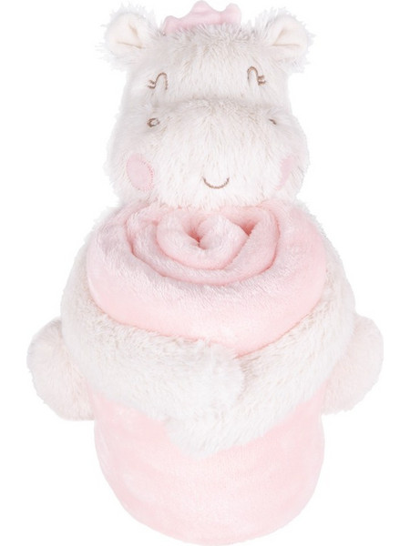 KikkaBoo Hippo Dreams Κουβέρτα Αγκαλιάς Βελουτέ με Λούτρινο 70x100 Ροζ