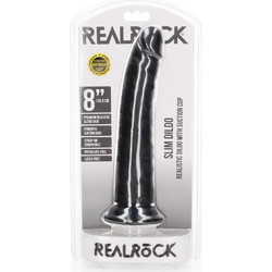 Shots RealRock Slim Curved Ρεαλιστικό Dildo με Βεντούζα 20.5cm Μαύρο