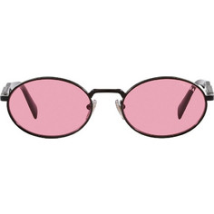 Prada PR65ZS 1AB03Z Γυναικεία Γυαλιά Ηλίου Οβάλ Μεταλλικά Μαύρα με Ροζ Polarized Φακό