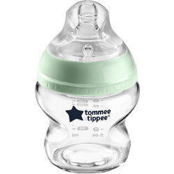 Tommee Tippee Closer To Nature Γυάλινο Μπιμπερό με Θηλή Σιλικόνης κατά των Κολικών 0m+ Green 150ml