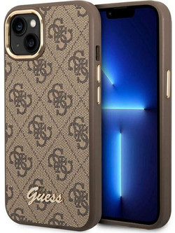 Guess Vintage Gold Logo Back Cover Brown (iPhone 14 Plus)