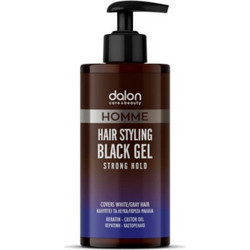 Dalon Hairmony Black Gel Μαλλιών Ανδρικό με Χρώμα Δυνατό Κράτημα 300ml