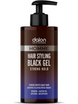 Dalon Hairmony Black Gel Μαλλιών Ανδρικό με Χρώμα Δυνατό Κράτημα 300ml