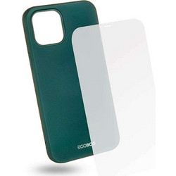 EGOBOO TPU Rubber Back Cover & Tempered Glass Case Ruby Green (iPhone 12 Pro Max)