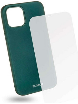 EGOBOO TPU Rubber Back Cover & Tempered Glass Case Ruby Green (iPhone 12 Pro Max)