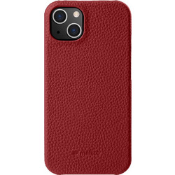 Θήκη iPhone 15 MELKCO Πλάτη Shock-Proof από Premium αυθεντικό δέρμα Genuine Cowhide κόκκινο