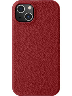 Θήκη iPhone 15 MELKCO Πλάτη Shock-Proof από Premium αυθεντικό δέρμα Genuine Cowhide κόκκινο